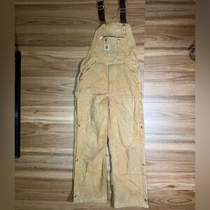 Vintage Carhartt Insulated Canvas Duck Bib Overalls